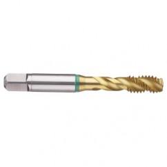 M4x0.70 6H 3-Flute Cobalt Green Ring Semi-Bottoming 40 degree Spiral Flute Tap-TiN - All Tool & Supply