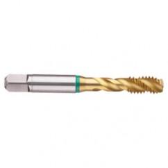 2-56 2B 3-Flute Cobalt Green Ring Semi-Bottoming 40 degree Spiral Flute Tap-TiN - All Tool & Supply