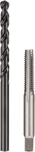 DeWALT - F to F Drill, 5/16-18 to 5/16-18 Tap, Hand Tap and Drill Set - Oxide Finish High Speed Steel Drills, Bright Finish Carbon Steel Taps, Taper Chamfer, 2 Piece Set - Exact Industrial Supply