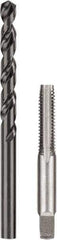 DeWALT - 5/16 to 5/16 Drill, 3/8-16 to 3/8-16 Tap, Hand Tap and Drill Set - Oxide Finish High Speed Steel Drills, Bright Finish Carbon Steel Taps, Taper Chamfer, 2 Piece Set - Exact Industrial Supply