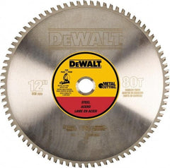 DeWALT - 12" Diam, 1" Arbor Hole Diam, 80 Tooth Wet & Dry Cut Saw Blade - Steel, Crosscutting Action, Standard Round Arbor - All Tool & Supply