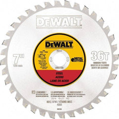 DeWALT - 7" Diam, 25/32" Arbor Hole Diam, 36 Tooth Wet & Dry Cut Saw Blade - Steel, Crosscutting Action, Standard Round Arbor - All Tool & Supply