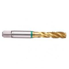 2-64 2B 3-Flute Cobalt Green Ring Semi-Bottoming 40 degree Spiral Flute Tap-TiN - All Tool & Supply