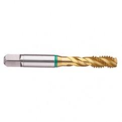 1-3/8-12 2B 6-Flute Cobalt Green Ring Semi-Bottoming 40 degree Spiral Flute Tap-TiN - All Tool & Supply