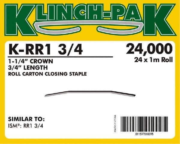 Klinch-Pak - 3/4" Long x 1-1/4" Wide, 0 Gauge Wide Crown Construction Staple - Steel, Copper Finish, Chisel Point - All Tool & Supply