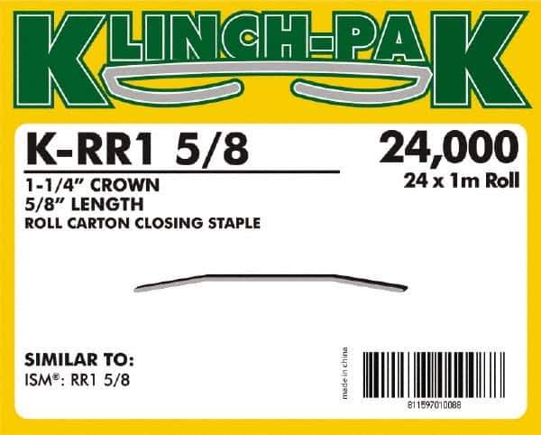 Klinch-Pak - 5/8" Long x 1-1/4" Wide, 0 Gauge Wide Crown Construction Staple - Steel, Copper Finish, Chisel Point - All Tool & Supply