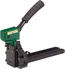 Klinch-Pak - Manual Staple Gun - 1-1/4" Staples, 100 Lb Capacity, Green, Aluminum - All Tool & Supply