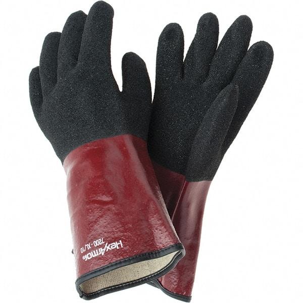 HexArmor - Chemical Resistant Gloves - GNTLET BLK/RED XL 1PR TEXTURD PVC CHEM RES GLV - All Tool & Supply