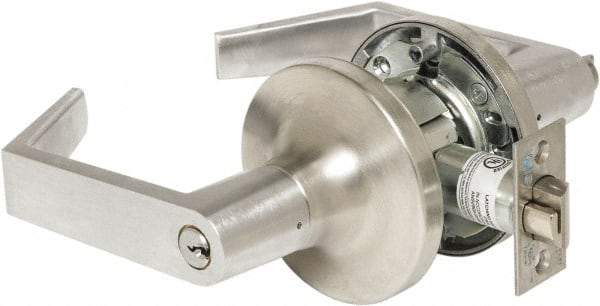 Yale - Entrance Lever Lockset - 2-3/4" Back Set, Steel, Brushed Chrome Finish - All Tool & Supply