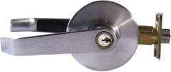 Arrow Lock - Entry Lever Lockset - 2-3/4" Back Set, Steel, Brushed Chrome Finish - All Tool & Supply