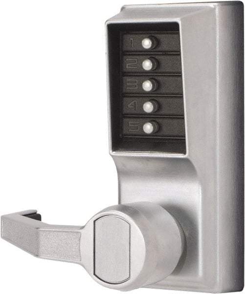 Kaba Access - Combination Entry Lever Lockset - 2-3/4" Back Set, No Cylinder, Zamak3, Satin Chrome Finish - All Tool & Supply