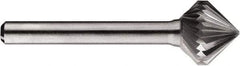 SGS Pro - 5/8" Cut Diam, 1/4" Shank Diam, Cone Head Single Cut Burr - Carbide, Point End, 5/8" LOC, 5/8" OAL - All Tool & Supply