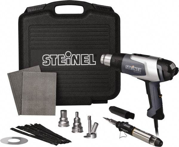 Steinel - 120 to 1,200°F Heat Setting, 4 to 13 CFM Air Flow, Heat Gun Kit - 120 Volts, 13.5 Amps, 1,600 Watts, 6' Cord Length - All Tool & Supply