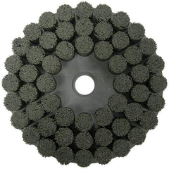 Weiler - 10" 120 Grit Ceramic Crimped Disc Brush - Fine Grade, Drive Arbor Connector, 1-1/2" Trim Length, 1-1/4" Arbor Hole - All Tool & Supply