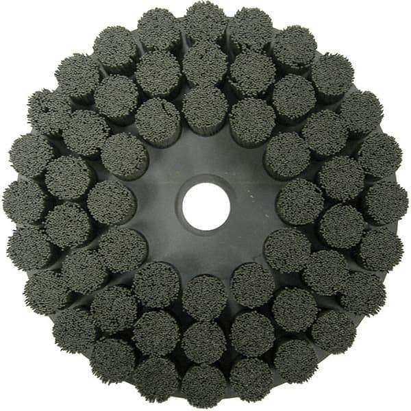 Weiler - 10" 80 Grit Ceramic Crimped Disc Brush - Fine Grade, Drive Arbor Connector, 1-1/2" Trim Length, 1-1/4" Arbor Hole - All Tool & Supply