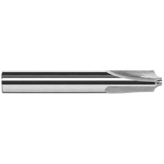 Corner Rounding End Mill: 0.01″ Radius, 0.125″ Diam, 3 Flutes, Solid Carbide 1.5″ OAL, 1″ Shank Dia, Bright/Uncoated, Single End