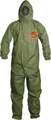 Dupont - Size 2XL Hazmat Chemical Resistant General Purpose Coveralls - Green, Zipper Closure, Elastic Cuffs, Elastic Ankles, Taped Seams - All Tool & Supply