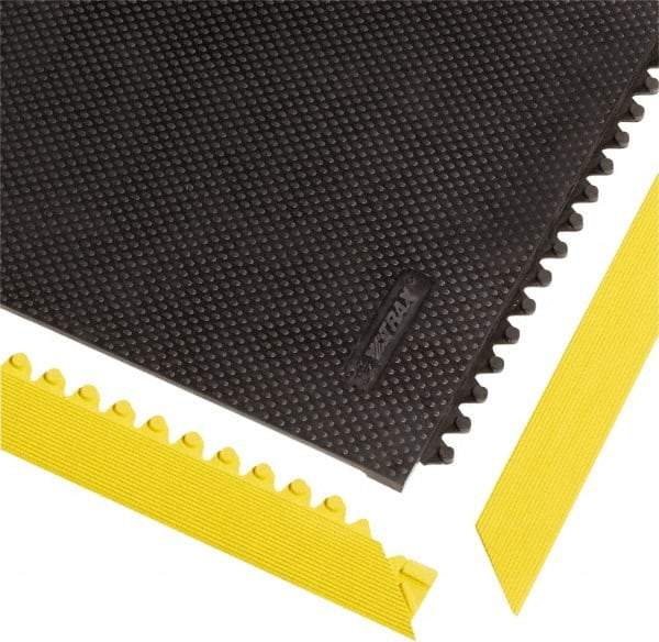 Notrax - 3' Long x 2" Wide x 1/2" Thick, Anti-Fatigue Modular Matting Tiles - Female, 4 Interlocking Sides, Yellow, For Dry Areas, Series 041 - All Tool & Supply