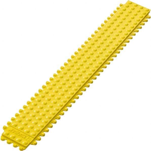 Notrax - 3' Long x 3" Wide x 5/8" Thick, Anti-Fatigue Modular Matting Tiles - Male, 4 Interlocking Sides, Yellow, For Dry Areas, Series 469 - All Tool & Supply