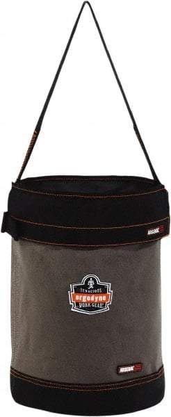 Ergodyne - 1 Pocket Gray & Black Canvas Tool Bucket - 12-1/2" Wide x 12-1/2" Deep x 17" High - All Tool & Supply