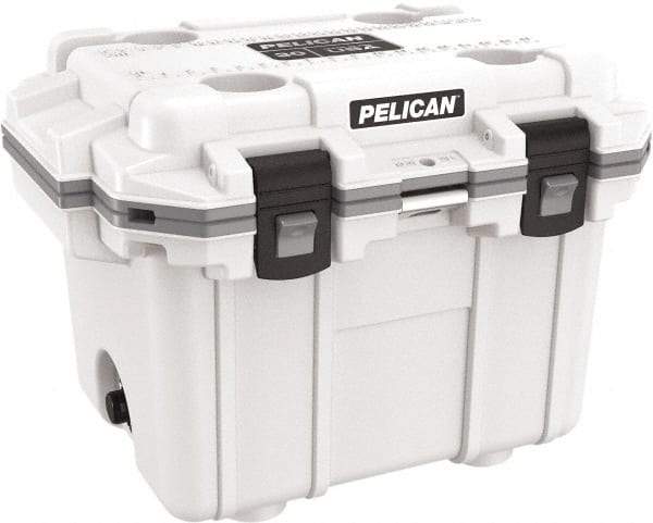 Pelican Products, Inc. - 30 Qt Cooler - Polypropylene, White/Gray - All Tool & Supply