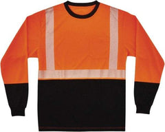 Ergodyne - Size S, Orange/Black, High Visibility, Long Sleeve T-Pocket, - 34 to 36" Chest, 1 Pocket, Polyester - All Tool & Supply