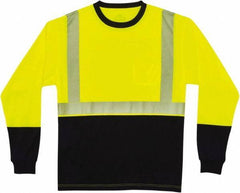 Ergodyne - Size M, Lime/Black, High Visibility, Long Sleeve T-Pocket, - 36 to 38" Chest, 1 Pocket, Polyester - All Tool & Supply