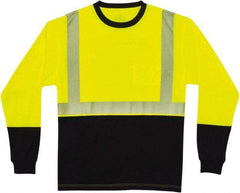 Ergodyne - Size 5XL, Lime/Black, High Visibility, Long Sleeve T-Pocket, - 58 to 62" Chest, 1 Pocket, Polyester - All Tool & Supply