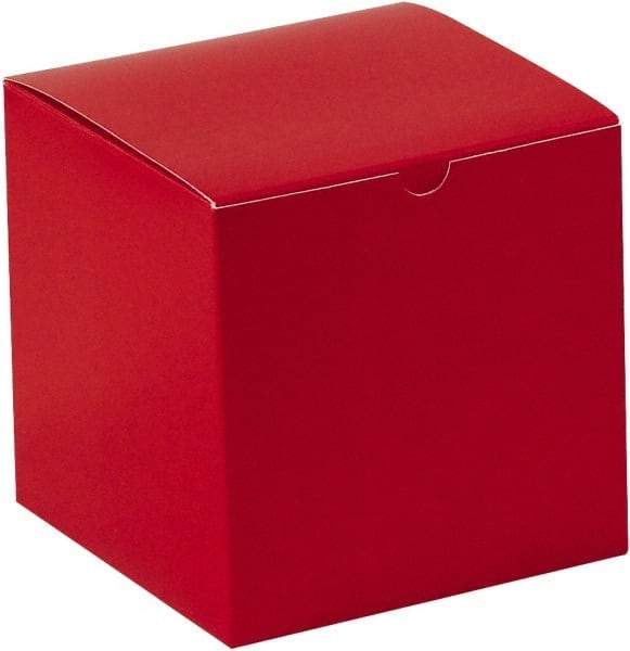 Made in USA - 6" Wide x 6" Long x 6" High Rectangle Chipboard Box - 1 Wall, Red - All Tool & Supply