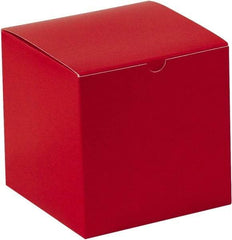 Made in USA - 6" Wide x 6" Long x 6" High Rectangle Chipboard Box - 1 Wall, Red - All Tool & Supply