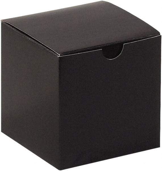 Made in USA - 4" Wide x 4" Long x 4" High Rectangle Chipboard Box - 1 Wall, Black Gloss - All Tool & Supply