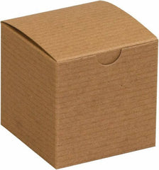 Made in USA - 3" Wide x 3" Long x 3" High Square Chipboard Box - 1 Wall, Kraft (Color) - All Tool & Supply