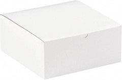 Made in USA - 8" Wide x 8" Long x 3-1/2" High Rectangle Chipboard Box - 1 Wall, White - All Tool & Supply