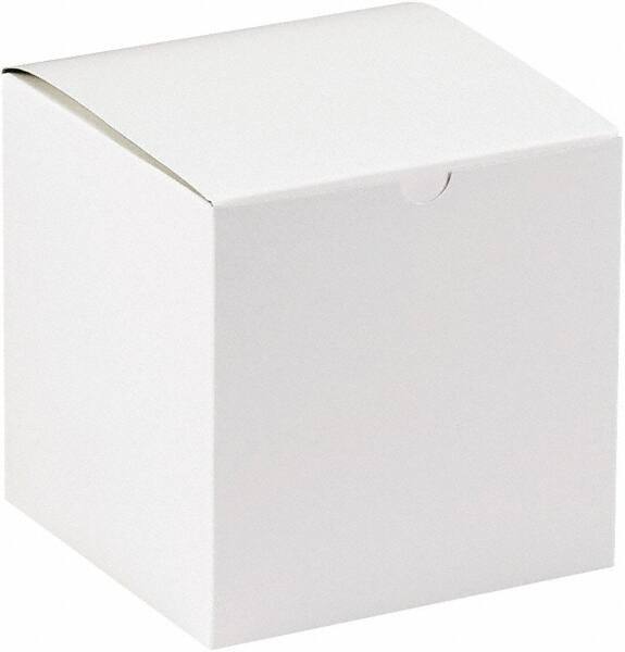 Made in USA - 7" Wide x 7" Long x 7" High Square Chipboard Box - 1 Wall, White - All Tool & Supply