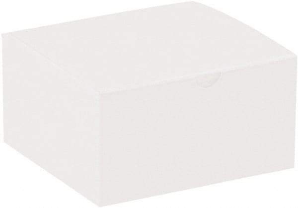 Made in USA - 5" Wide x 5" Long x 3" High Rectangle Chipboard Box - 1 Wall, White - All Tool & Supply