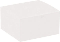 Made in USA - 5" Wide x 5" Long x 3" High Rectangle Chipboard Box - 1 Wall, White - All Tool & Supply