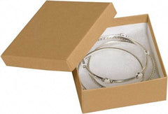 Made in USA - 3-1/2" Wide x 3-1/2" Long x 1-1/2" High Rectangle Chipboard Box - 1 Wall, Kraft (Color) - All Tool & Supply