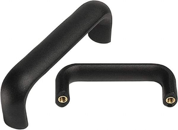 Electro Hardware - 3.7" Between Centers M6 Hole, Polyamide External Pull Handle - 0.79" Handle Width, 1.59" Handle Height, 4.19" OAL, Black Finish - All Tool & Supply