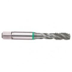 M22x2.5 6H 4-Flute Cobalt Green Ring Semi-Bottoming 40 degree Spiral Flute Tap-TiCN - All Tool & Supply