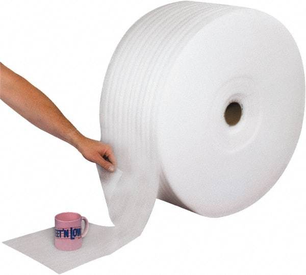 Made in USA - 1,250' Long x 6" Wide x 1/16" Thick, Foam Roll - White - All Tool & Supply