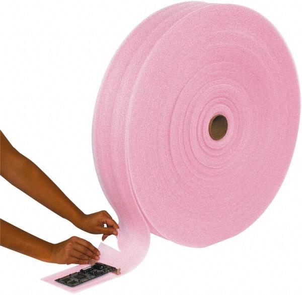 Made in USA - 3,000" Long x 72" Wide, Antistatic Foam Roll - Pink, Standard Grade - All Tool & Supply