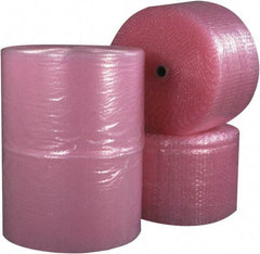 Made in USA - 9,000" Long x 48" Wide, Antistatic Bubble Roll - Pink, Standard Grade - All Tool & Supply