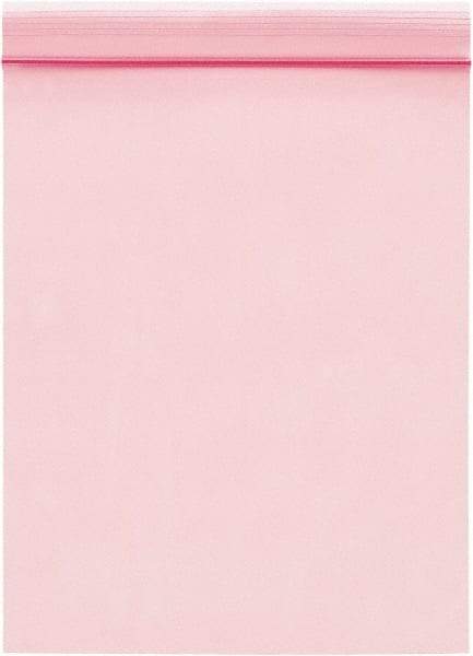 Value Collection - 10" Long x 8" Wide, 2 mil Thick, Self Seal Antistatic Poly Bag - Pink, Standard Grade - All Tool & Supply