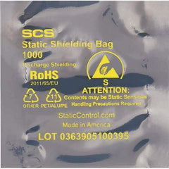 Made in USA - 4" Long x 4" Wide, 3.1 mil Thick, Open Top Static Shield Bag - Transparent, Metal-In, Standard Grade - All Tool & Supply