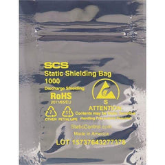 Made in USA - 15" Long x 12" Wide, 3.1 mil Thick, Self Seal Static Shield Bag - Transparent, Metal-In, Standard Grade - All Tool & Supply