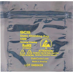 Made in USA - 5" Long x 5" Wide, 3.1 mil Thick, Self Seal Static Shield Bag - Transparent, Metal-In, Standard Grade - All Tool & Supply