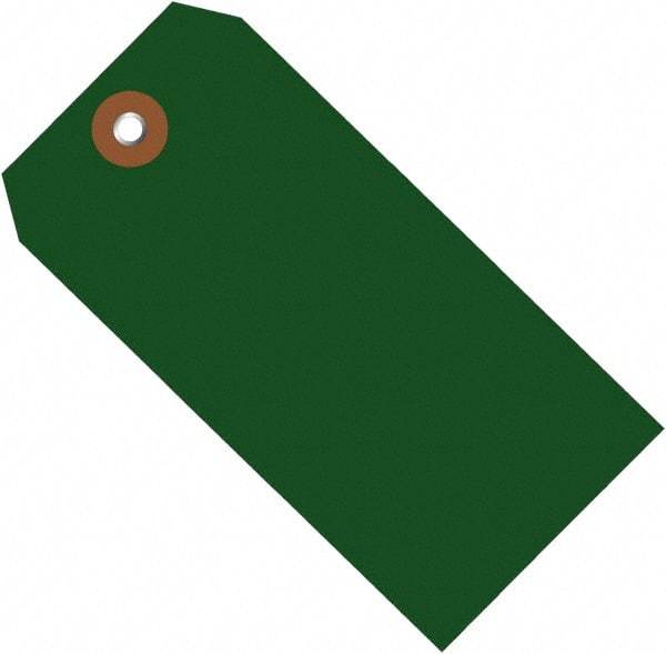 Made in USA - 4-3/4" High x 2-3/8" Long, Safety & Facility Blank Tag - Green Vinyl - All Tool & Supply