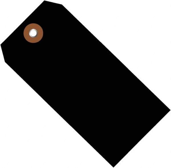 Made in USA - 6-1/4" High x 3-1/8" Long, Safety & Facility Blank Tag - Black Vinyl - All Tool & Supply