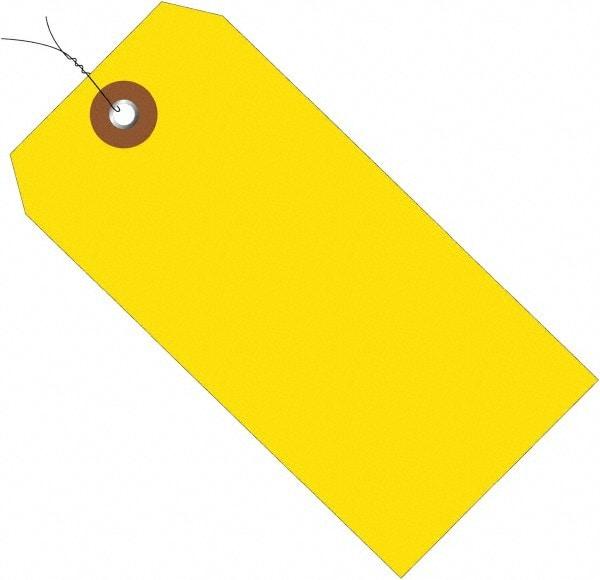 Made in USA - 4-3/4" High x 2-3/8" Long, Safety & Facility Blank Tag - Yellow Vinyl - All Tool & Supply