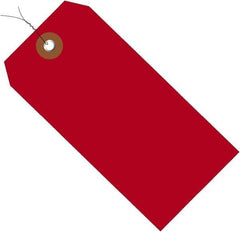 Made in USA - 4-3/4" High x 2-3/8" Long, Safety & Facility Blank Tag - Red Vinyl - All Tool & Supply